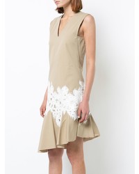 Derek Lam Sleeveless V Neck Dress With Lace Detail