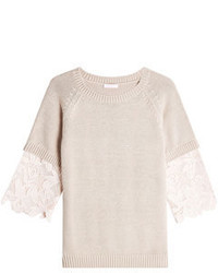 See by Chloe See By Chlo Cotton Pullover With Lace Details