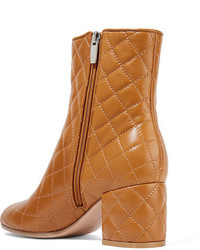 Gianvito Rossi 60 Quilted Leather Ankle Boots Tan