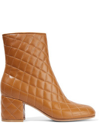 Gianvito Rossi 60 Quilted Leather Ankle Boots Tan