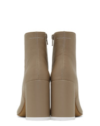 MM6 MAISON MARGIELA Beige Leather Ankle Boots