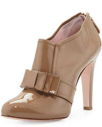 RED Valentino Bow Front Patent 105mm Bootie Nude