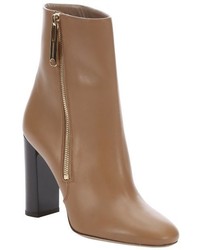 Burberry Camel Leather Abbeyhome Side Zip Ankle Booties