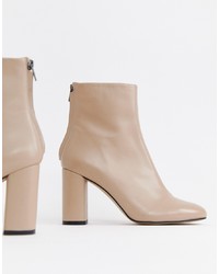 ASOS DESIGN Embrace Leather High Ankle Boots