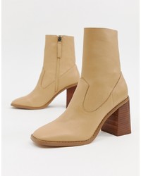 ASOS DESIGN Evaline Leather Ankle Boots
