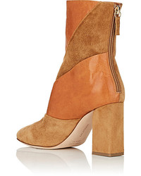Zac Posen Ines Leather Suede Ankle Boots
