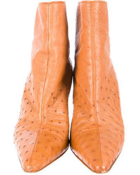 Manolo Blahnik Ostrich Ankle Boots