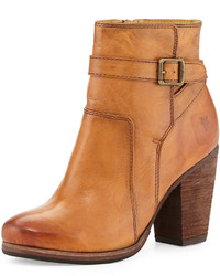 Frye Patty Leather Ankle Bootie Camel