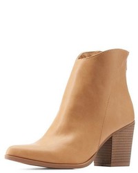 Charlotte Russe Pointed Toe Stacked Heel Ankle Boots