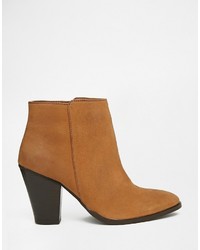 Asos Ramsden Western Leather Zip Ankle Boots