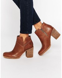 Timberland Swazey Beige Heeled Ankle Boots