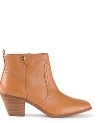 Women's Tan Leather Ankle Boots by Tory Burch | Women's Fashion
