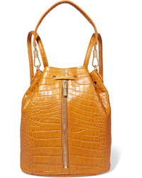Elizabeth and James Cynnie Sling Convertible Croc Effect Leather Backpack Tan