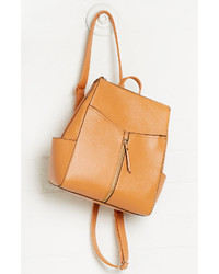 Julie Brown Dailylook Vegan Leather Zip Backpack In Tan