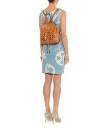 Moschino Embossed Leather Logo Plaque Backpack