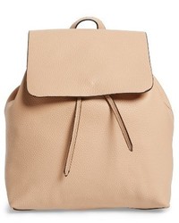 Street Level Faux Leather Backpack Beige