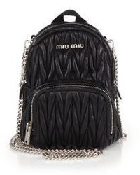 Miu Miu Mini Matelasse Leather Crossbody Backpack