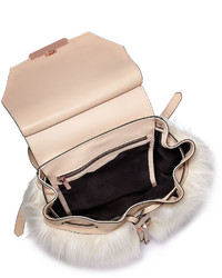 Nancy Leather Faux Fur Backpack