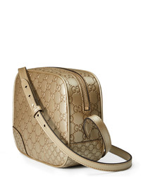 Gucci Bree Ssima Leather Disco Bag Golden Beige