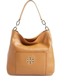 Tory Burch Britten Leather Hobo Brown