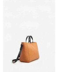 Mango Contrast Leather Bag