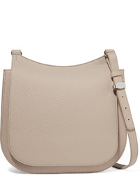 The Row Hunting 11 Textured Leather Shoulder Bag Mushroom