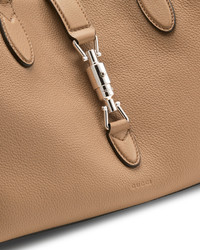 Gucci Jackie Soft Leather Top Handle Bag Camel