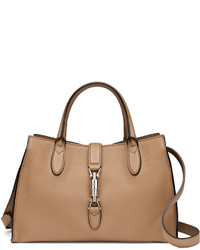Gucci Jackie Soft Leather Top Handle Bag Camel