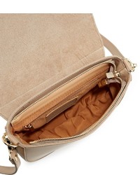 Neiman Marcus Leather Zip Gusset Saddle Bag