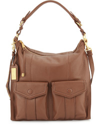 Badgley Mischka Leia Leather Satchel Bag Cappuccino