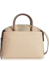 Louise et Cie Lona Embossed Leather Satchel White