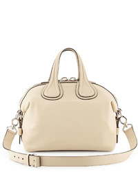 Givenchy Nightingale Small Waxy Leather Satchel Bag Beige