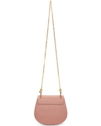 Chloé Pink Leather Suede Mini Drew Saddle Bag