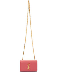 Saint Laurent Pink Small Monogram Chain Bag