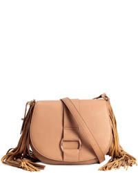 H&M Shoulder Bag With Fringe Beige Ladies