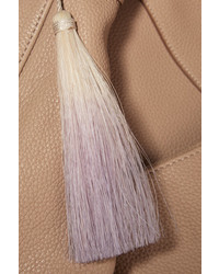 The Row The Sling Horse Hair Trimmed Textured Leather Shoulder Bag Sand