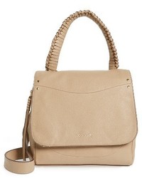 Elizabeth and James Trapeze Leather Satchel Brown