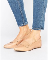 Aldo Cherryhill Nude Leather Flat Shoes