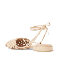 Loq Costa Lace Up Woven Leather Flats