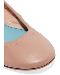 Lanvin Glossed Leather Ballet Flats Blush