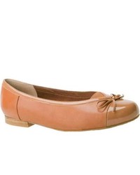 Ros Hommerson Oriel Antique Luggage Tan Leather Ballet Flats