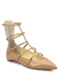 Christian Louboutin Toerless Muse Leather Cage Flats