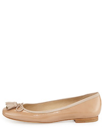 Stuart Weitzman Tulipbow Patent Ballerina Flat Adobe