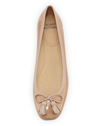 Stuart Weitzman Tulipbow Patent Ballerina Flat Adobe