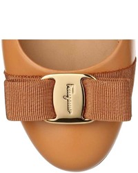 Salvatore Ferragamo Varina Tan Leather Ballerina