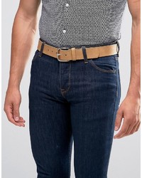 Asos Belt In Faux Leather With Rose Gold Buckle