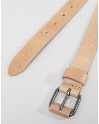 Asos Leather Belt With Coated Keeper