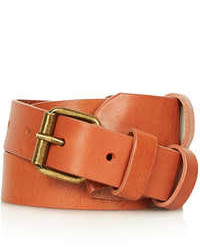 Topshop Tan Leather Waist Belt With Double Buckle Detail 100% Leather
