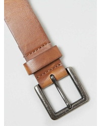 Topman Tan Leather Look Belt