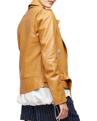 3.1 Phillip Lim Leather Biker Jacket Saddle
